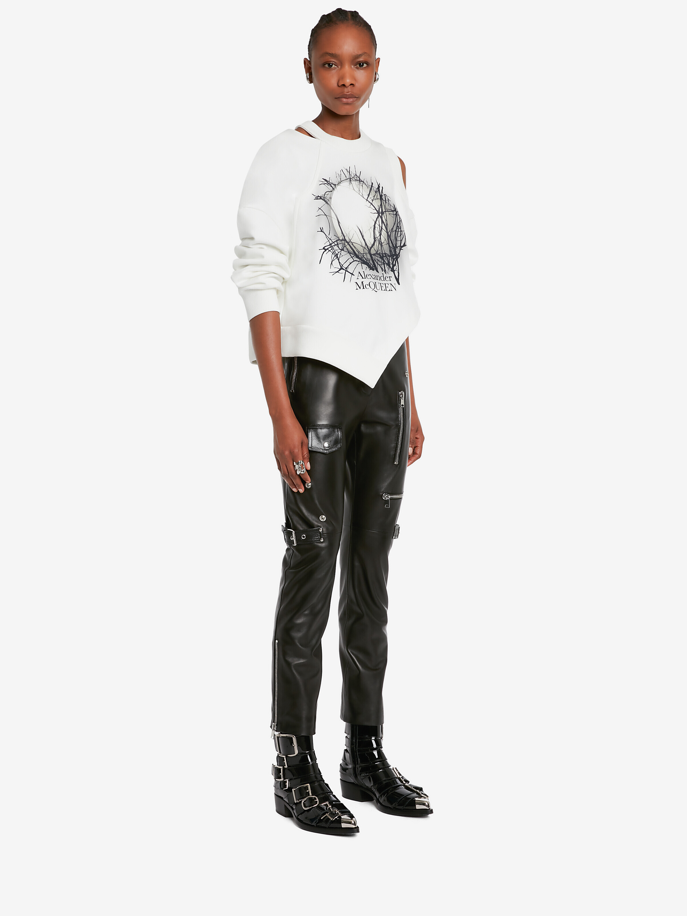 Silver Moon cut-out sweatshirt