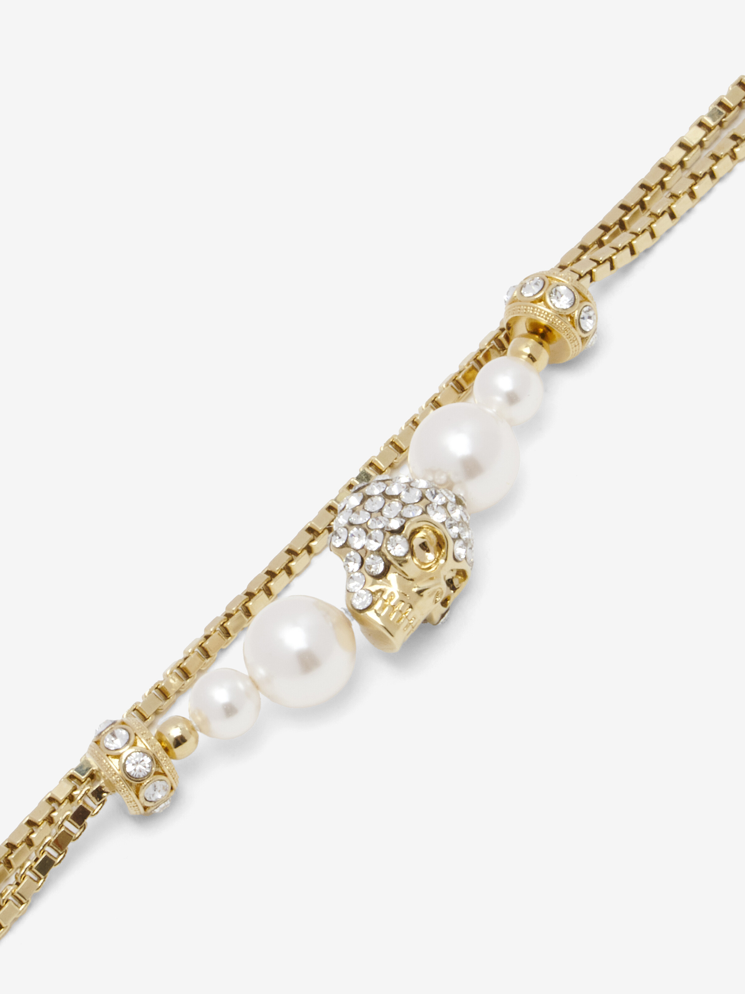 Skull and Pearl Chain Bracelet