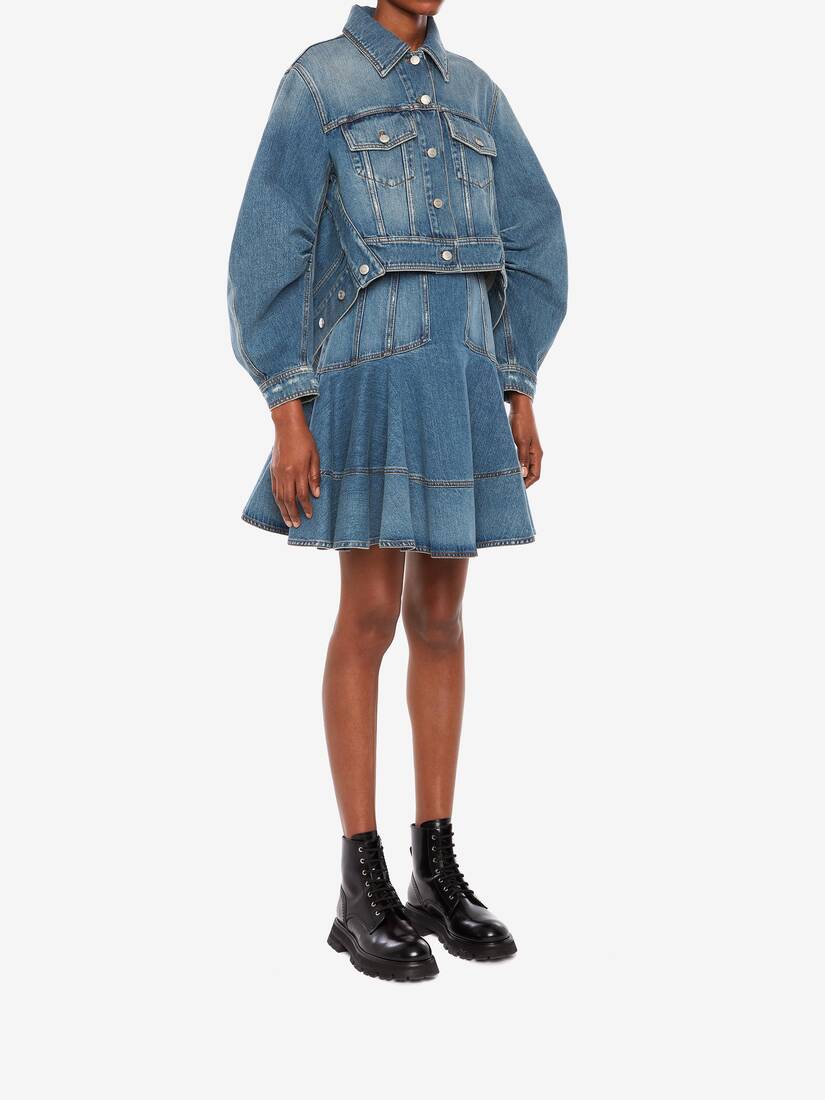 Jeans-Jacke Mit Kokon-Ärmeln