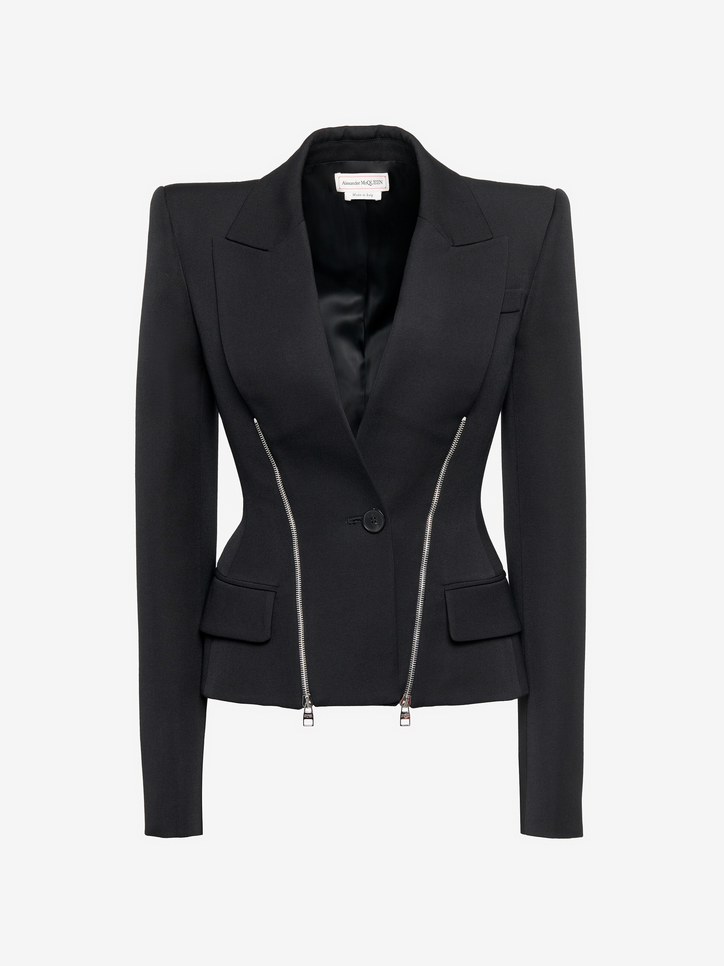 Zip Detail Peplum Jacket