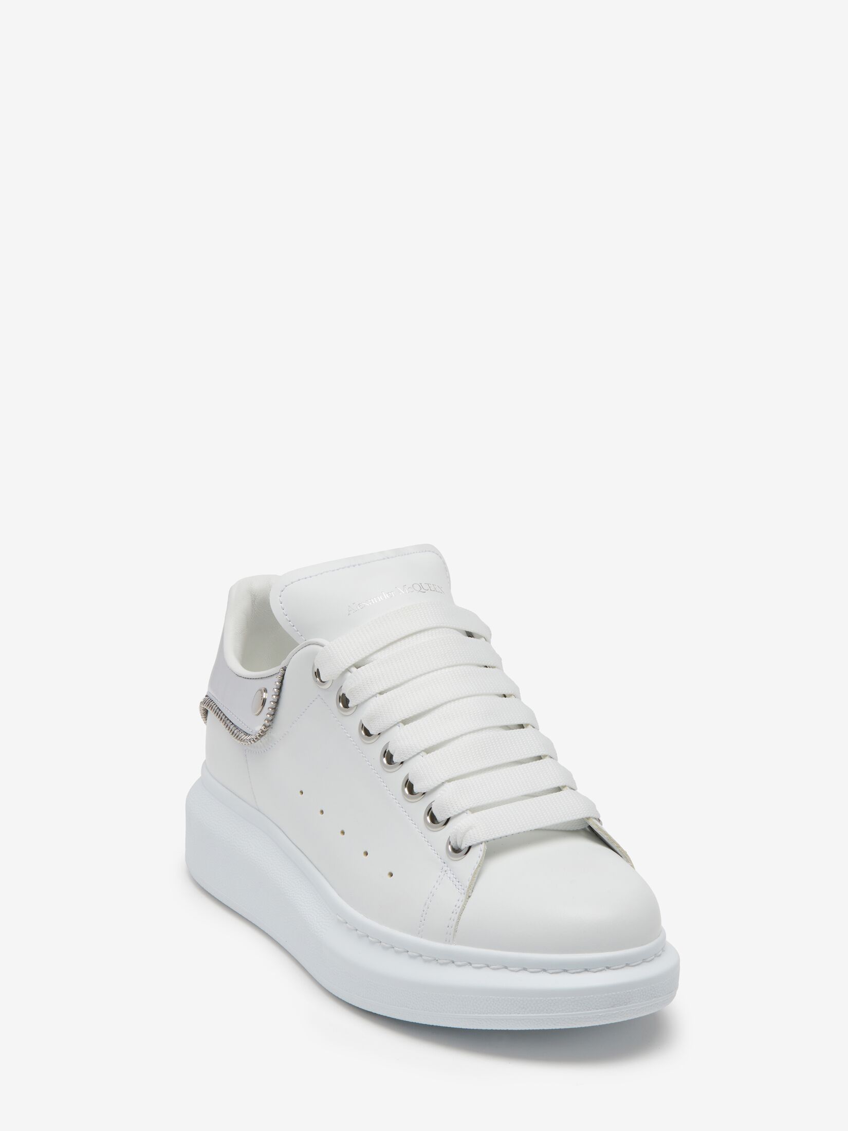 Oversized Sneaker in White/Silver | Alexander McQueen US