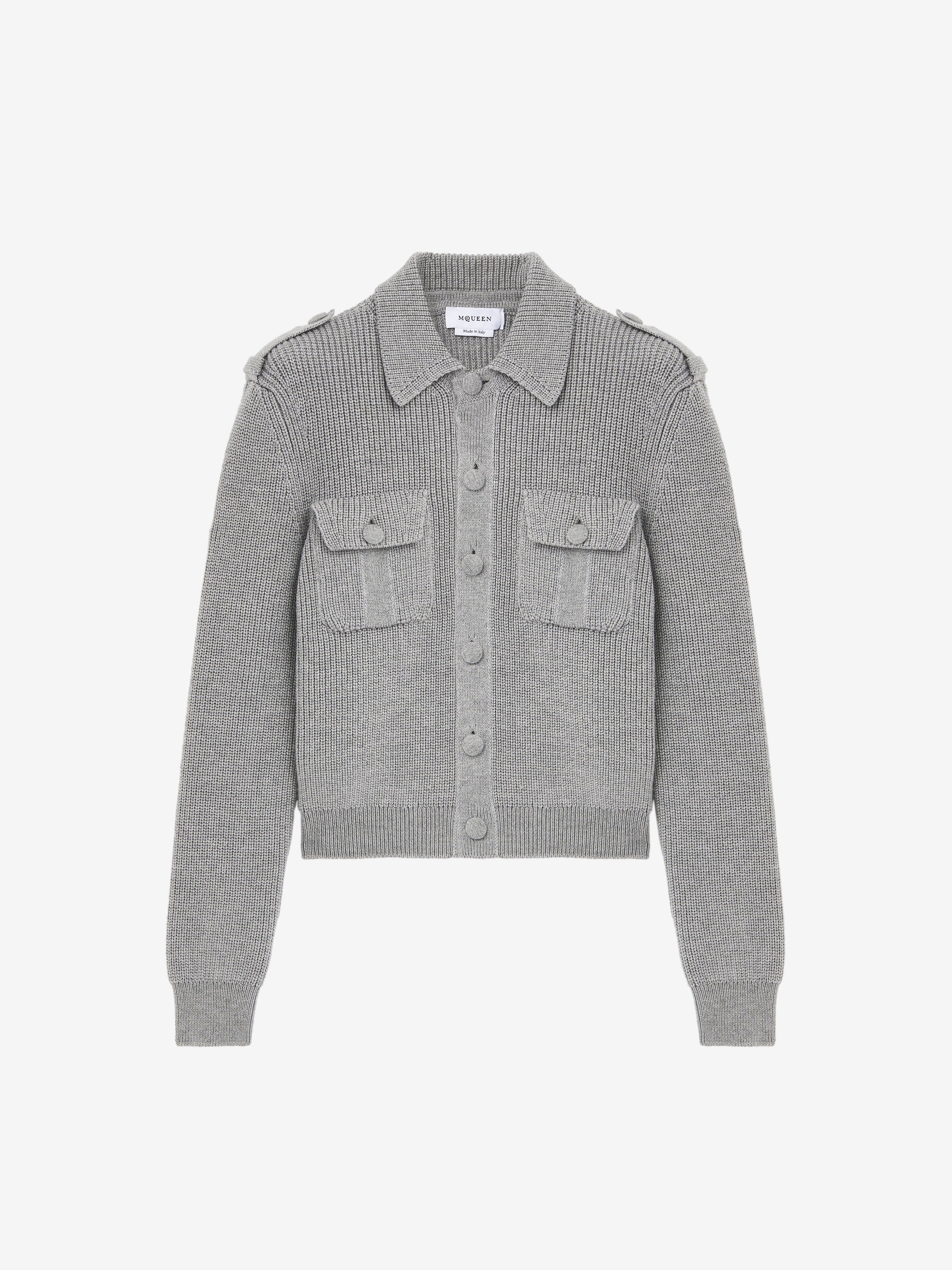 Half Cardigan Stitch Military Jacket