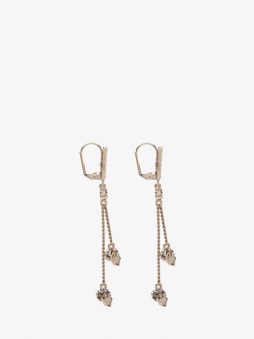 Chain Skull Earrings in Pale Gold | Alexander McQueen US