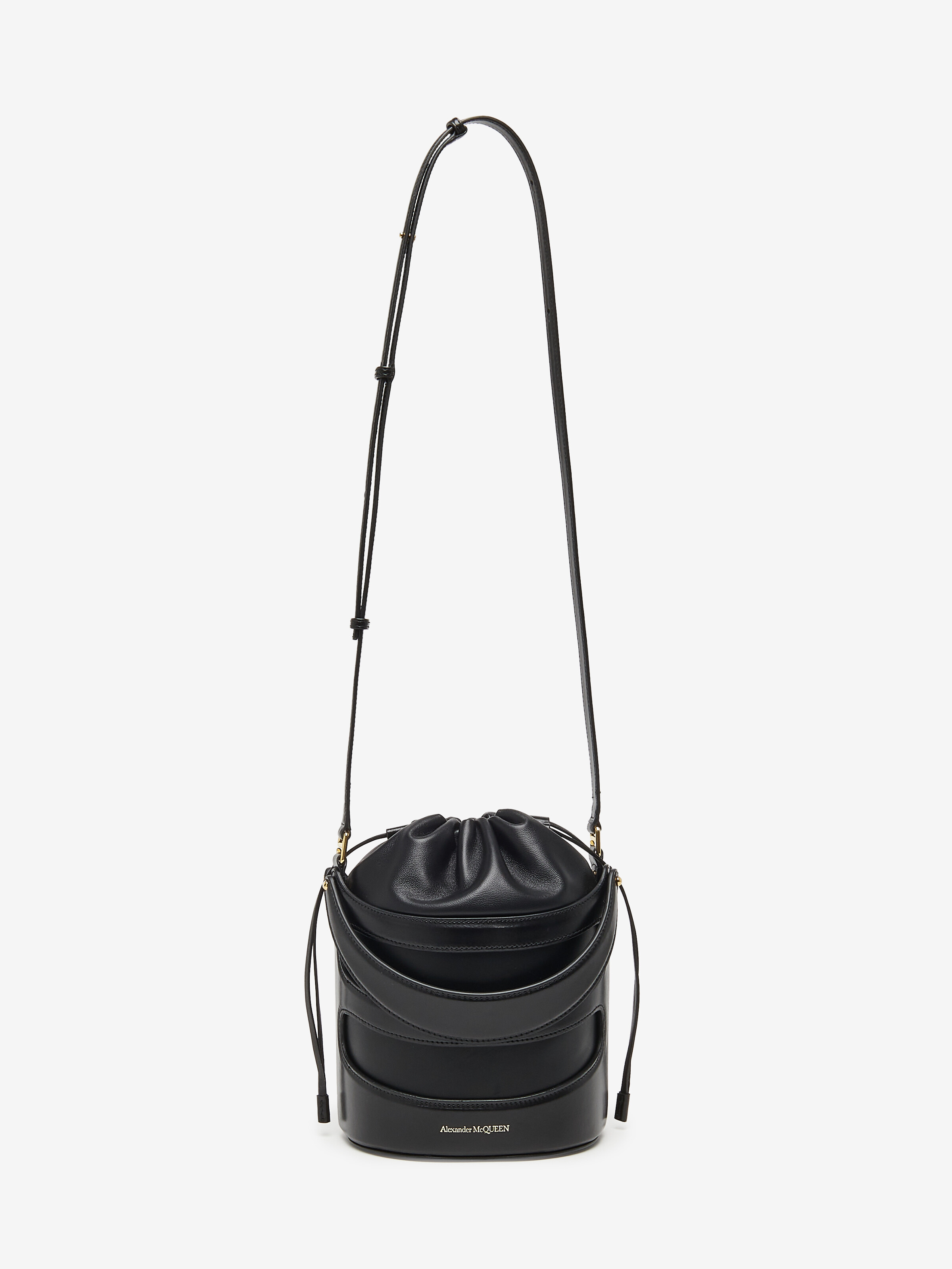 Women's The Rise Bucket in Black in Calf Leather | Alexander McQueen - image 7