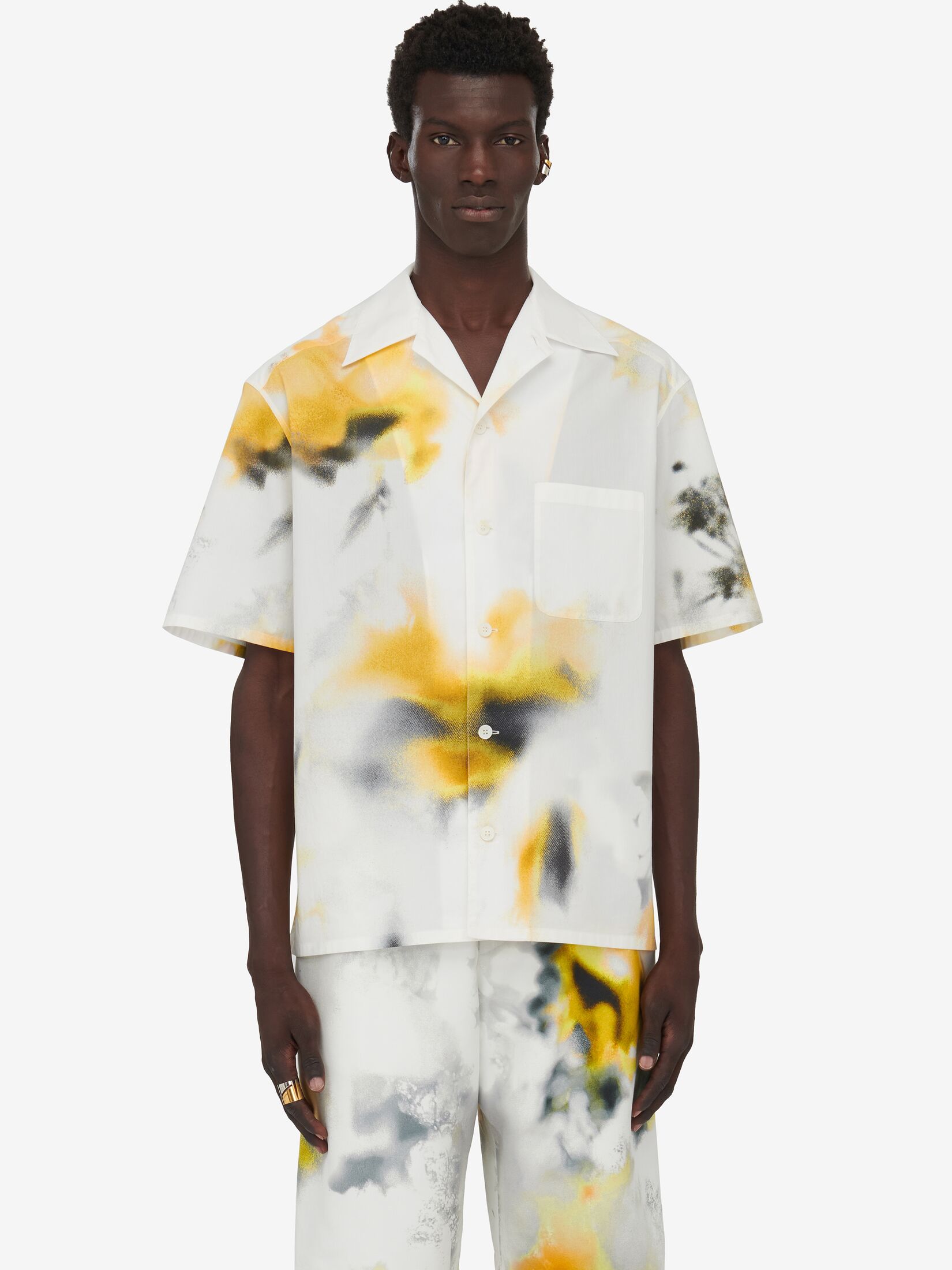 Bowlingshirt mit Obscured Flower-Motiv