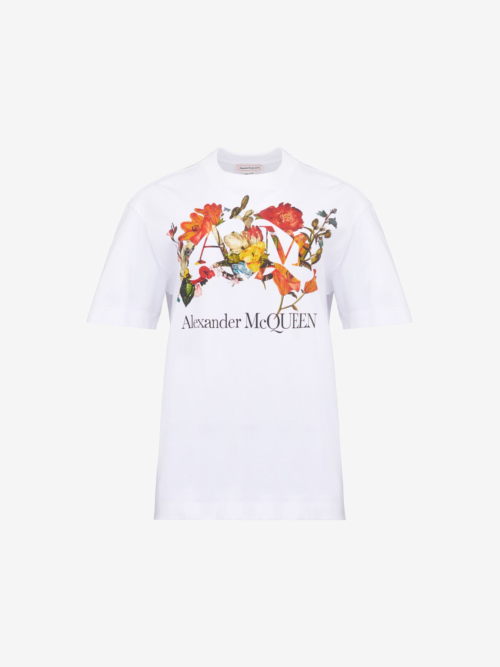 T-shirt con logo e motivo con fiori olandesi