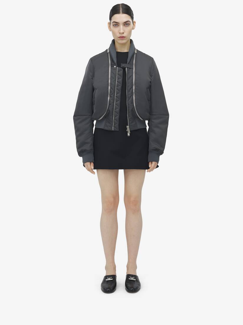 Zip Detail Bomber Jacket