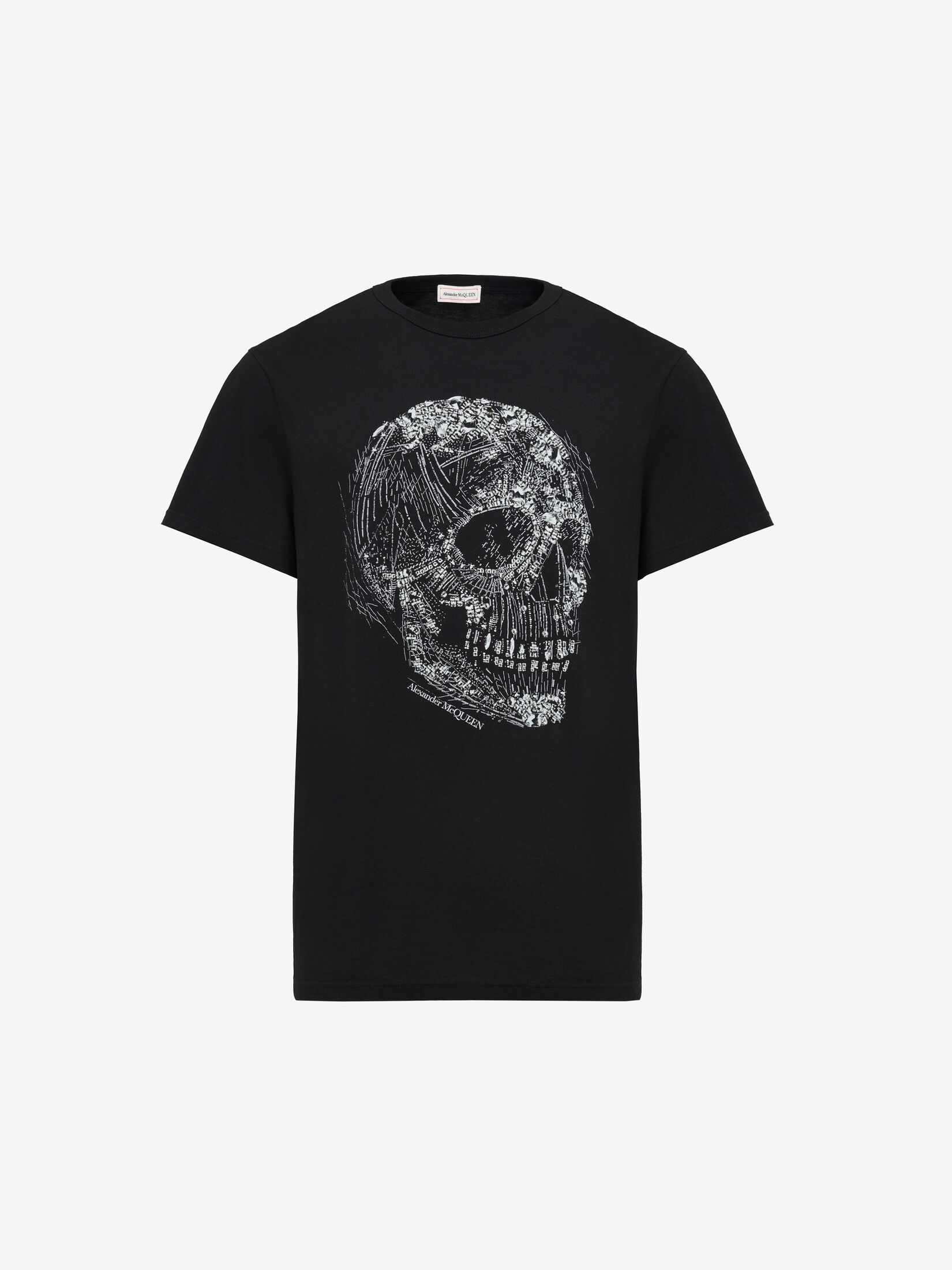 Crystal Skull T-shirt in Black/White | Alexander McQueen US