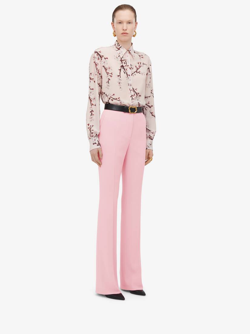High-waisted Narrow Bootcut Trousers