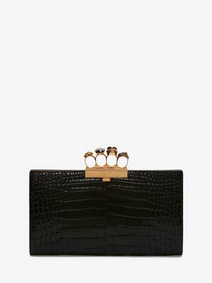 Jewelled Flat Pouch in Black | Alexander McQueen US