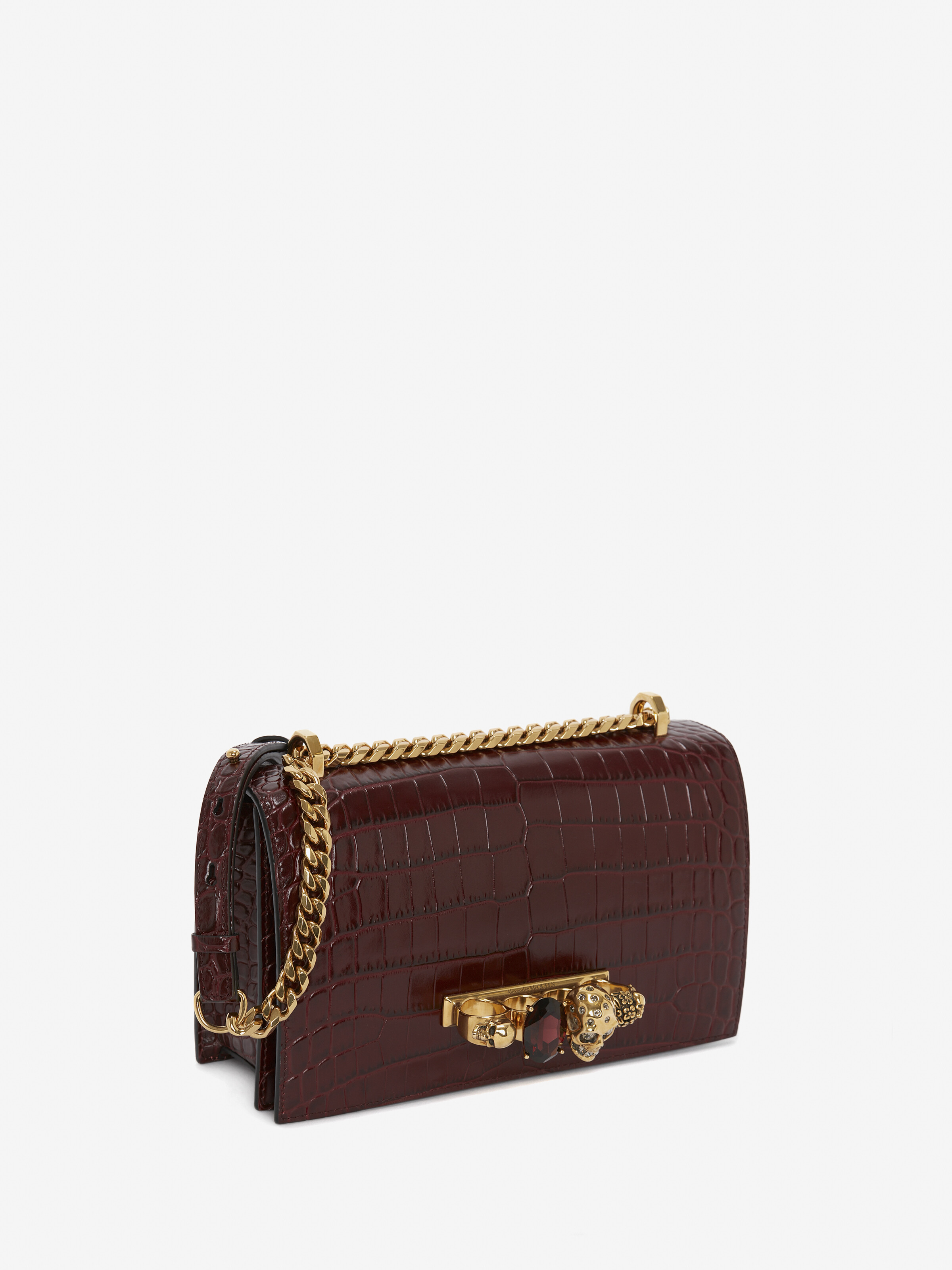 Women's Jewelled Satchel in Madder in Calf Leather | Alexander McQueen - image 2