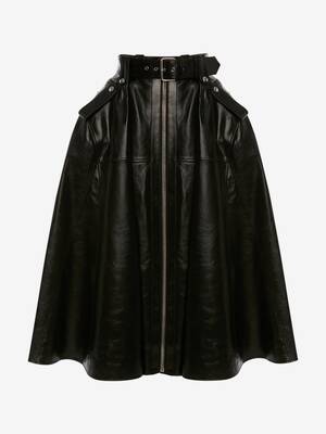 Zip Leather Midi Skirt