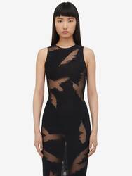 Feather Intarsia Pencil Dress