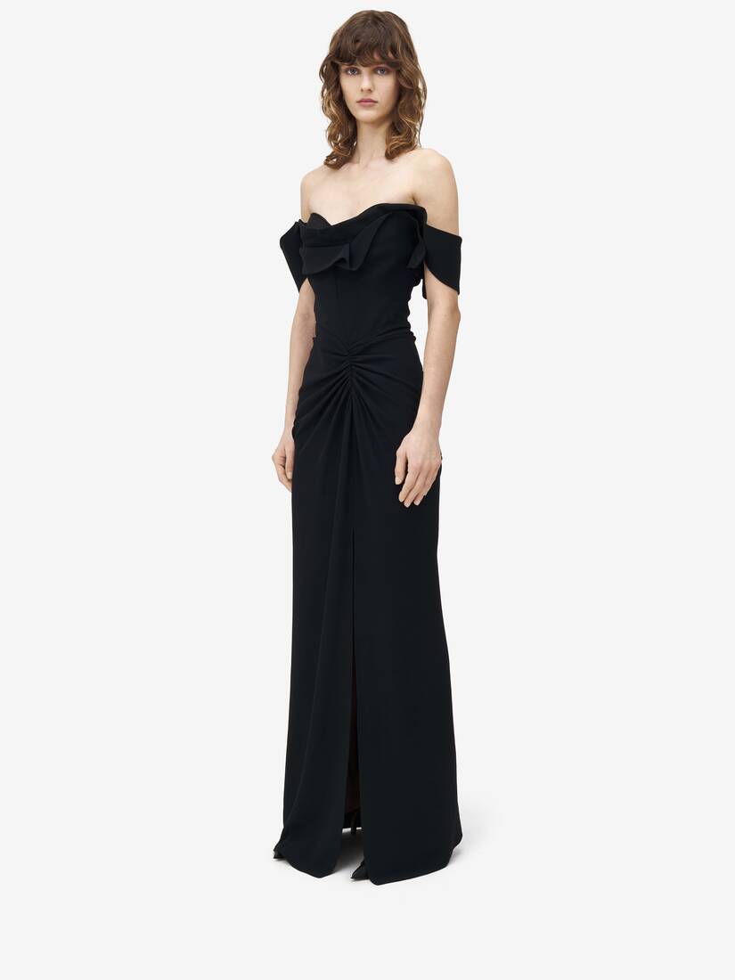 Off-the-shoulder evening dress