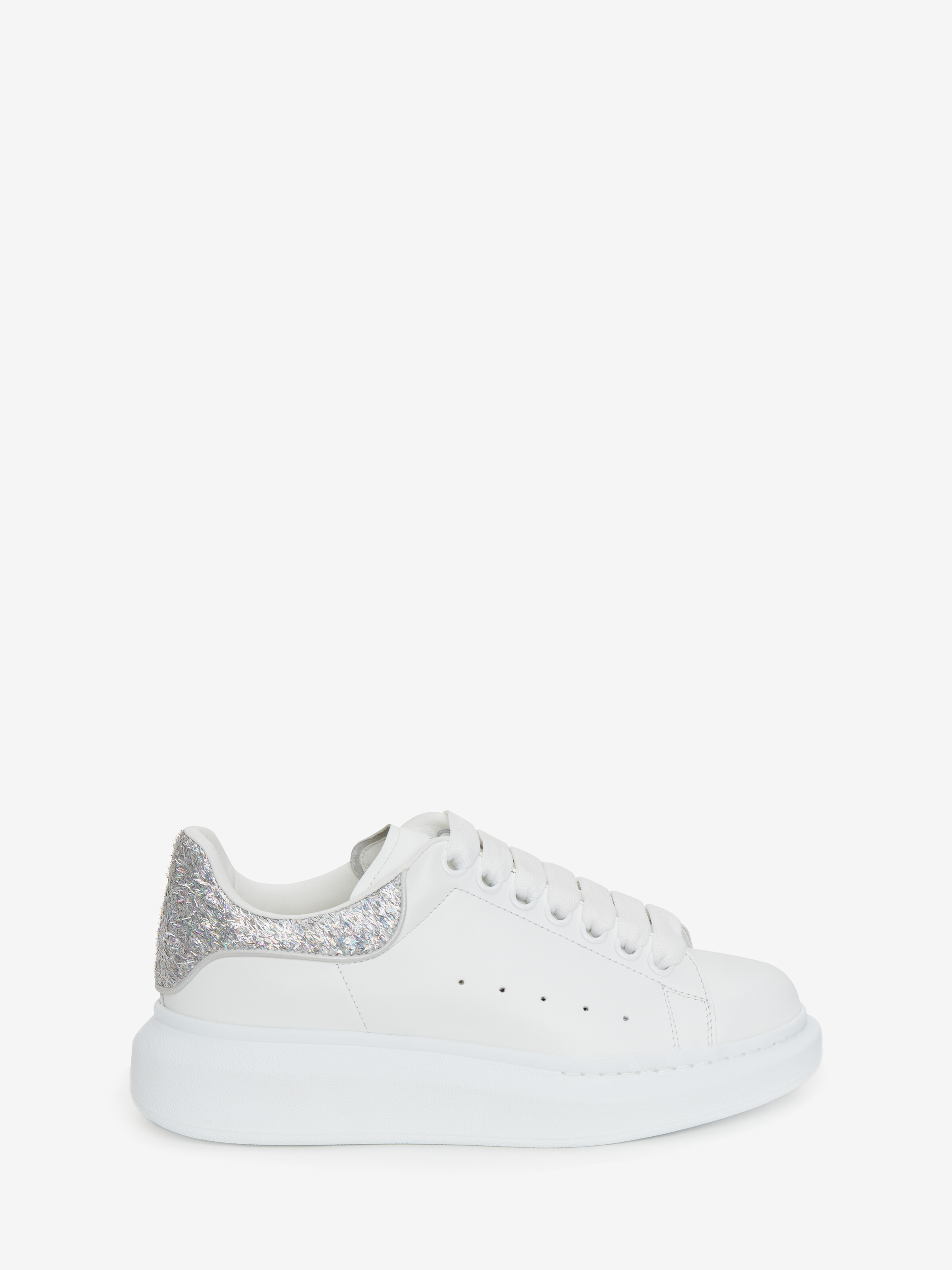 Oversized Sneaker in White/Silver | Alexander McQueen US