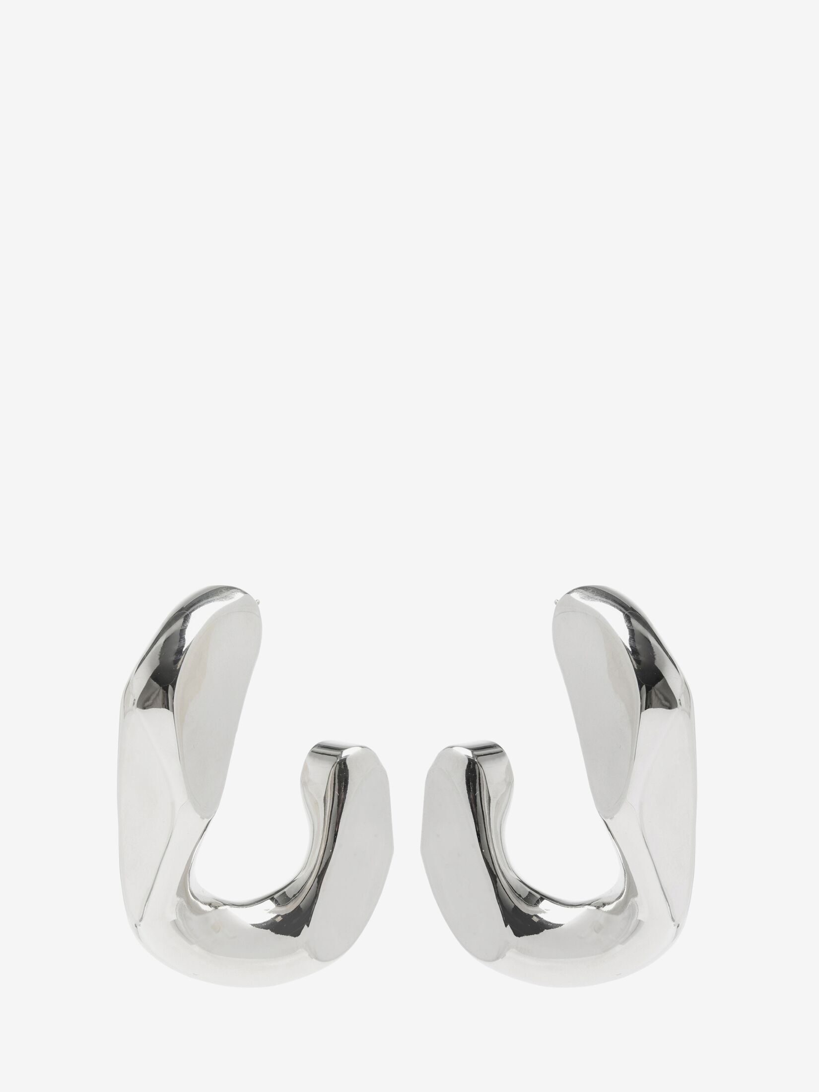 Asymmetrical Faceted Earrings in Antique Silver | Alexander McQueen US