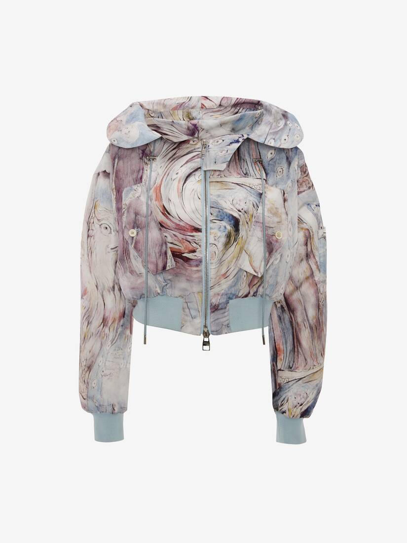 William Blake Dante Print Hooded Bomber