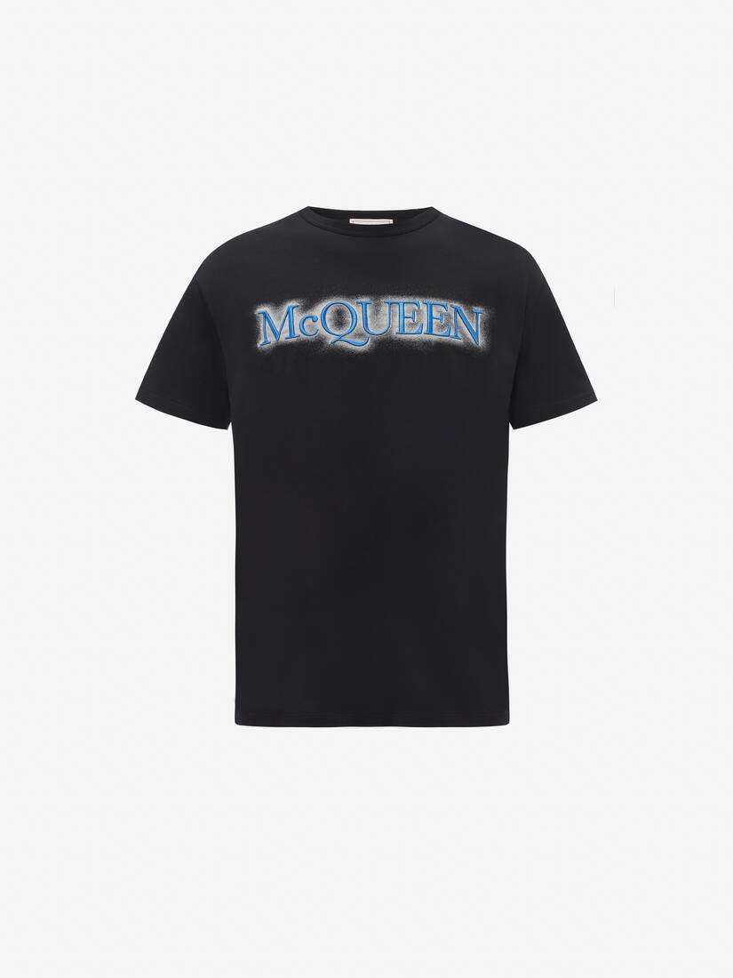 McQueen spray logo T-shirt in Black/Multicolour | Alexander McQueen US
