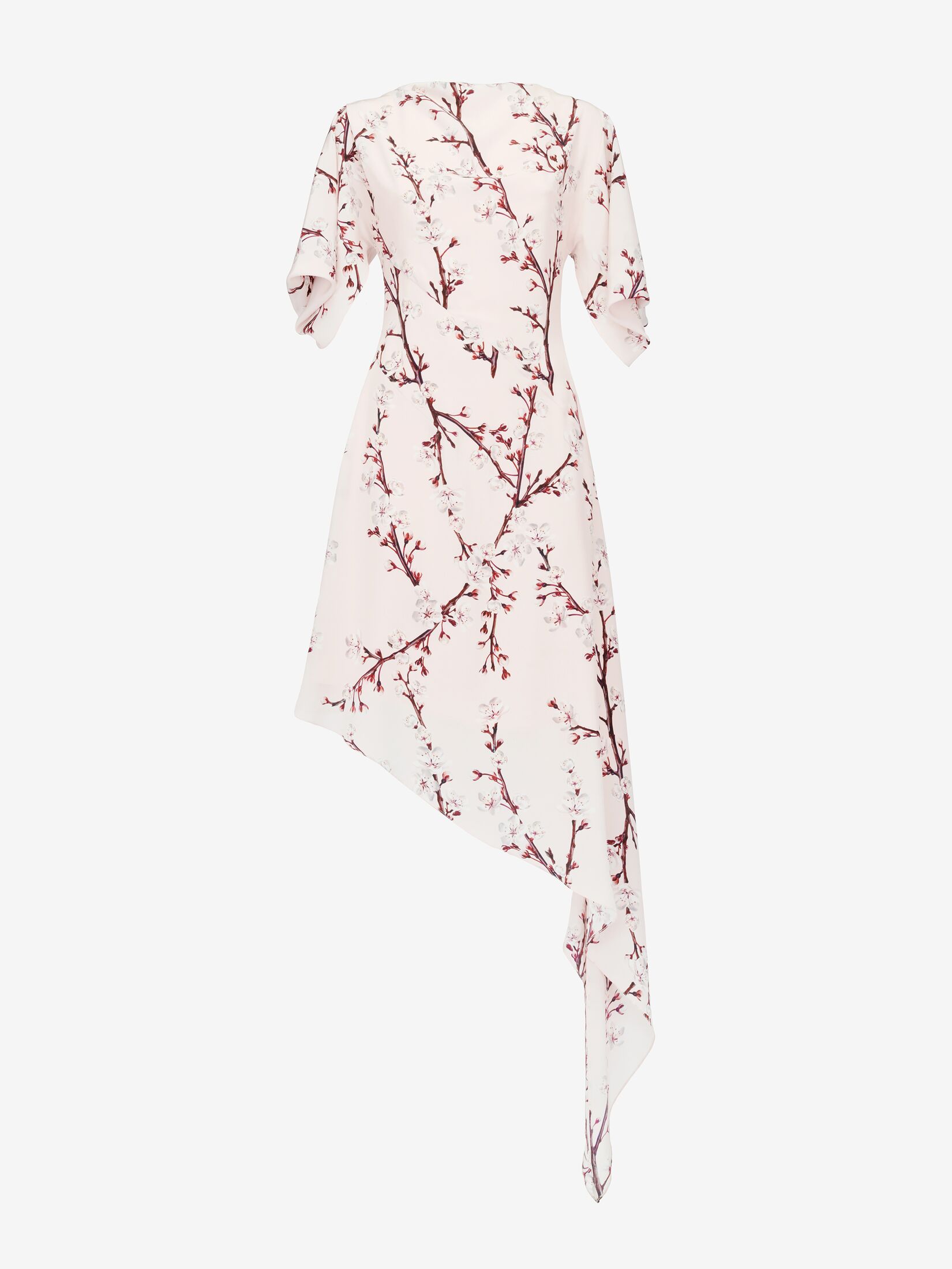 Cherry Blossom Asymmetric Midi Dress