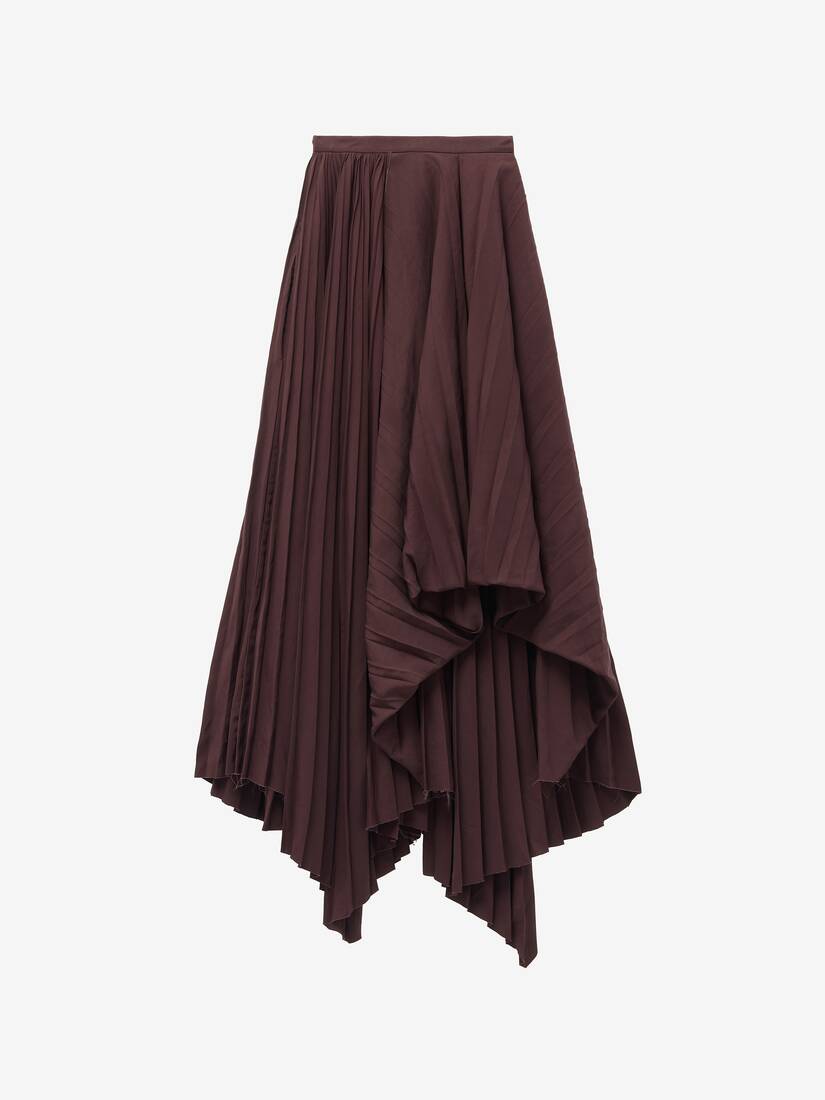 Asymmetric Pleated Skirt