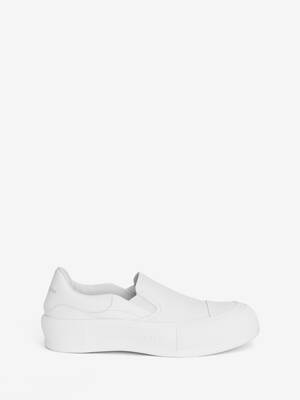 Deck Lace Up Plimsoll in White | Alexander McQueen US