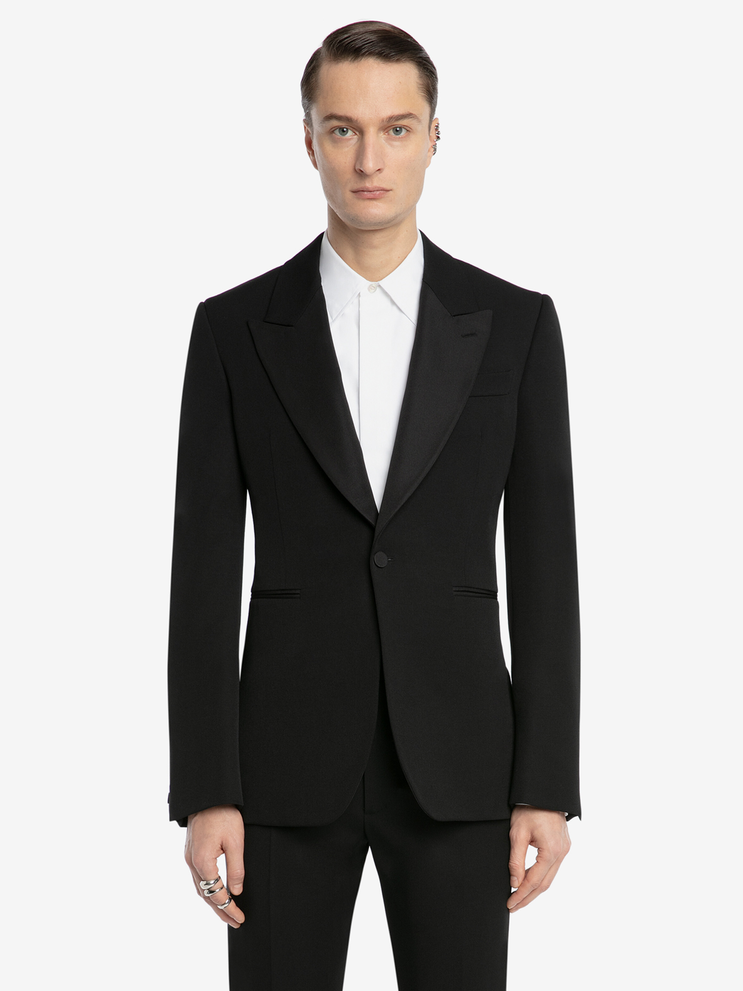 Alexander McQUEEN 黒テーラードジャケット ラージラペルス テーラードジャケット | ブラック | Alexander