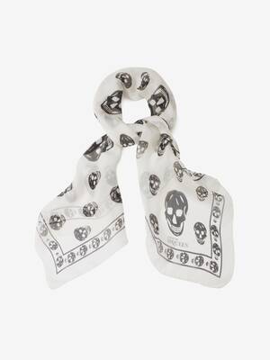 classic silk chiffon skull scarf