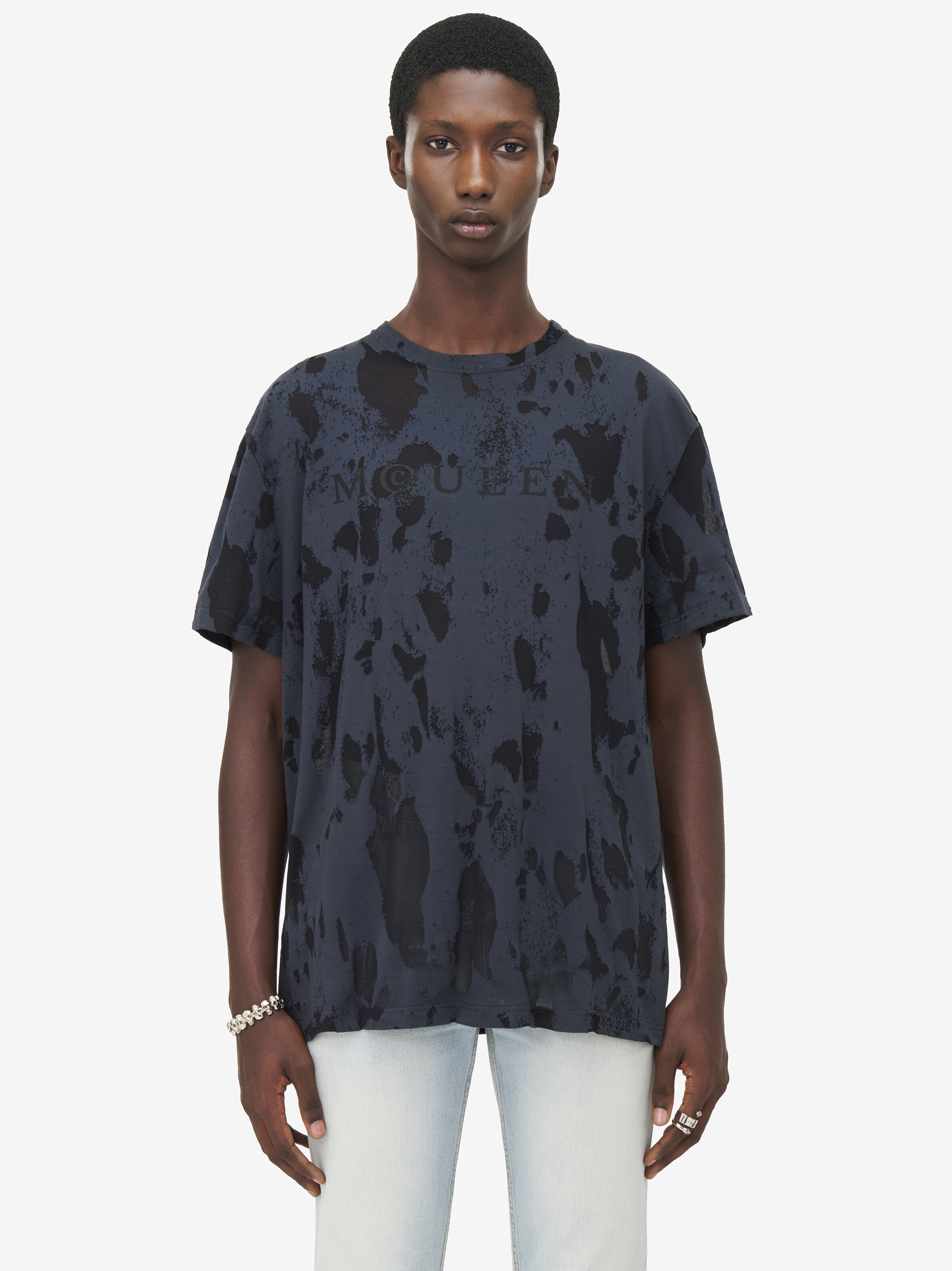 T-Shirt En Dévoré, Avec Logo McQueen
