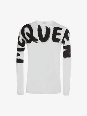T-shirt à manches kimono McQueen Graffiti