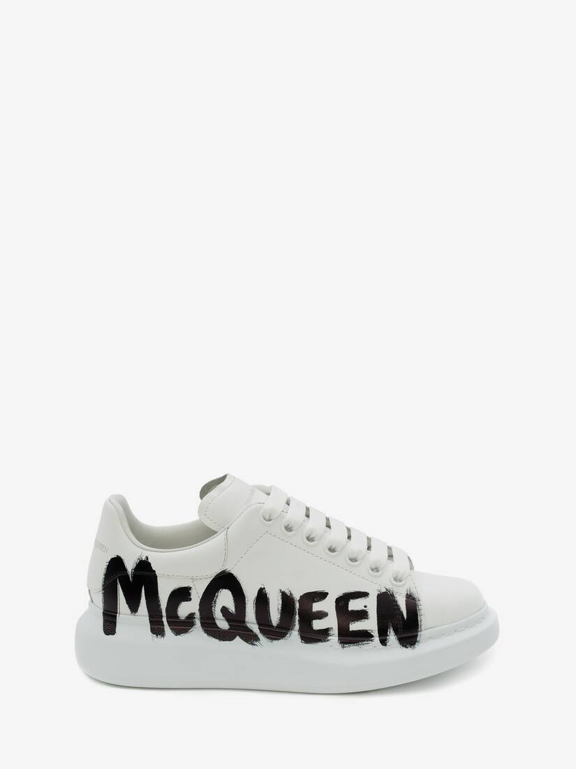 lommetørklæde Interessant Begravelse McQueen Graffiti Oversized Sneaker in White/Black | Alexander McQueen DK