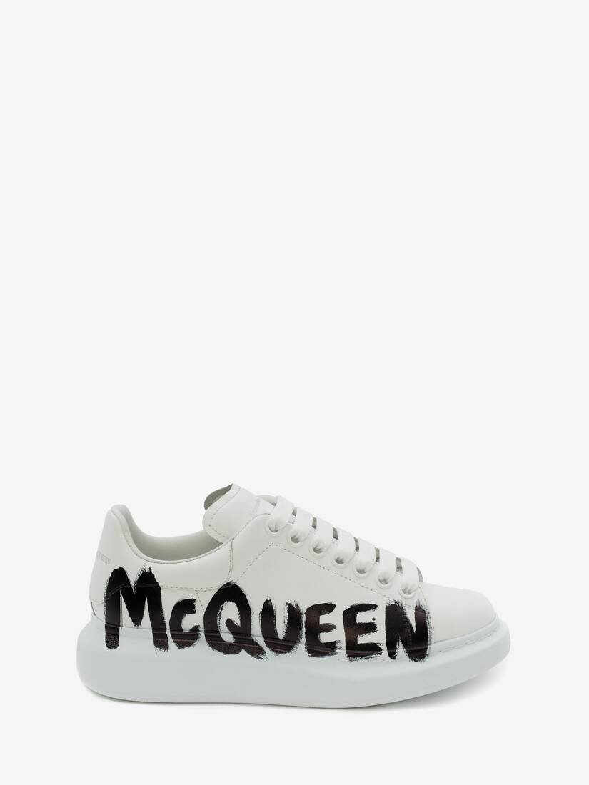 Women's McQueen Graffiti Oversized Sneaker in White/black