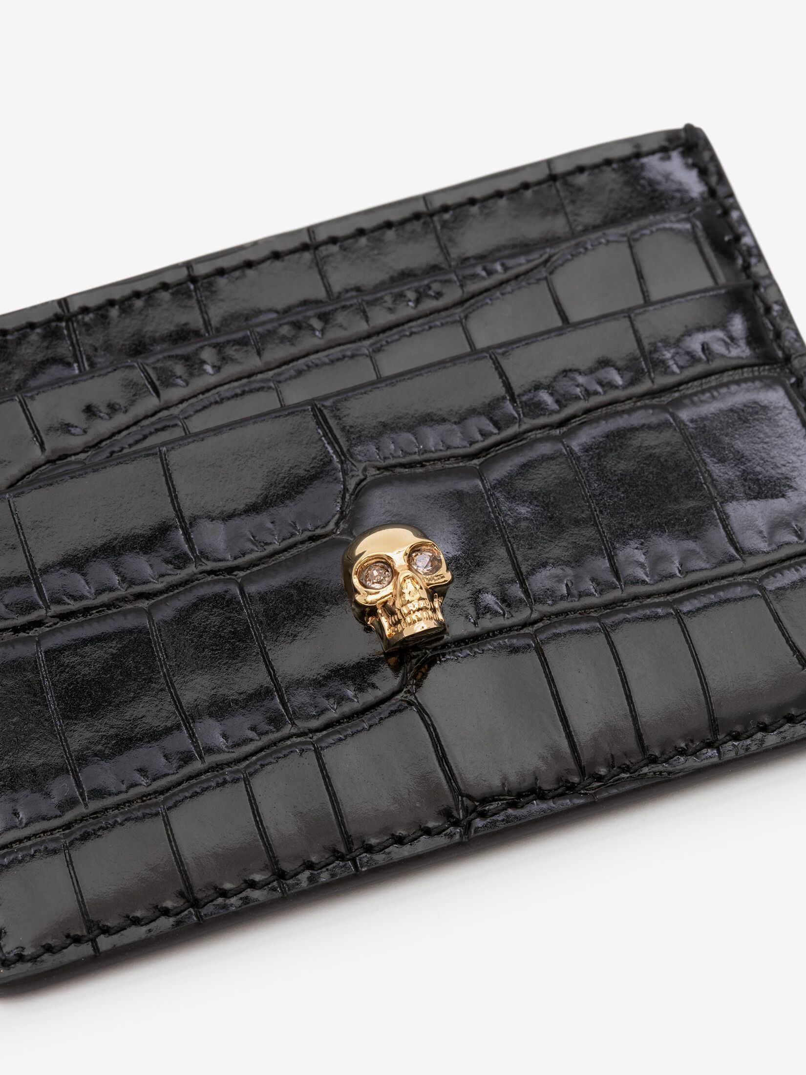 Skull Card Holder in Black | Alexander McQueen US