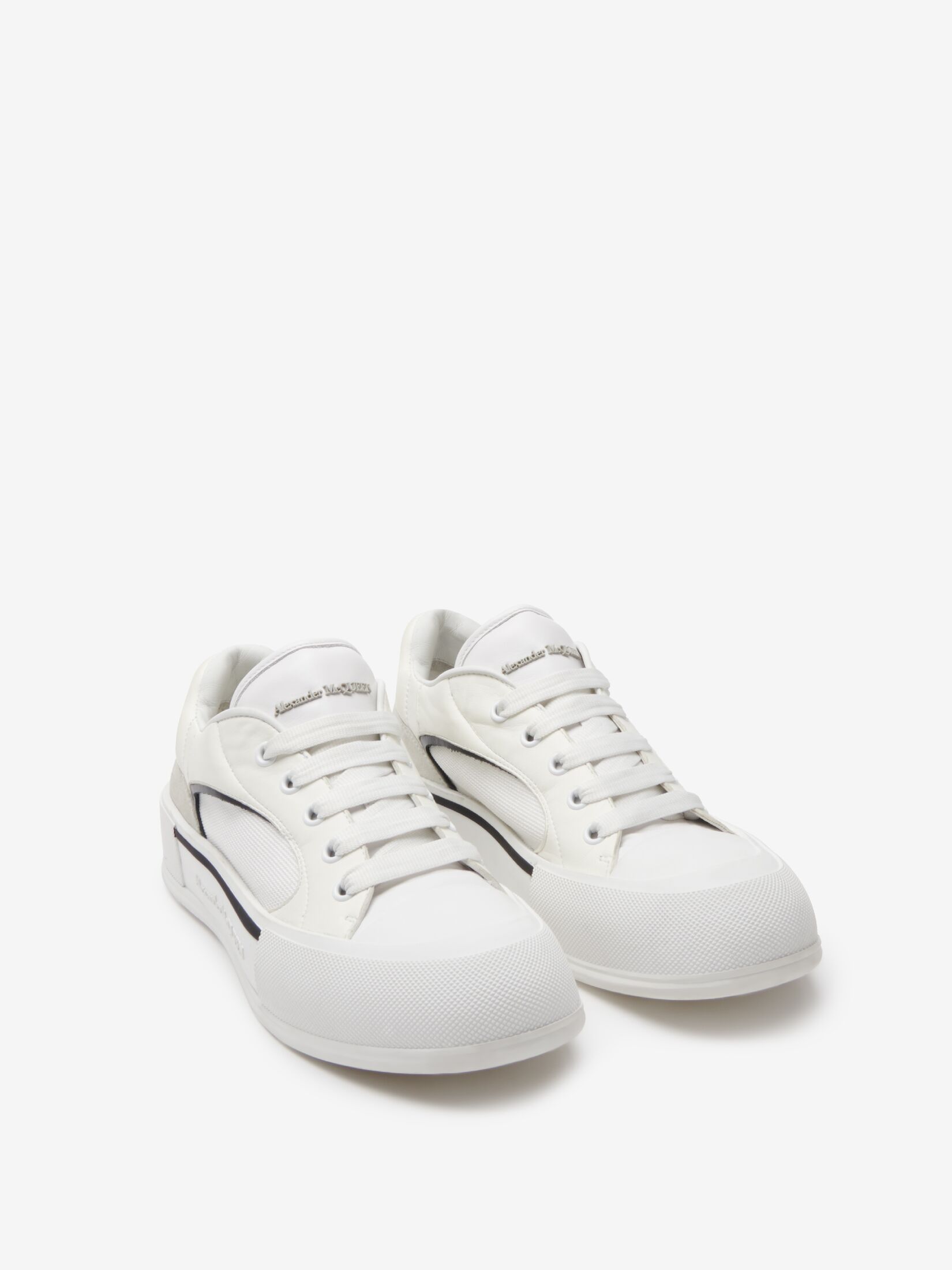 Alexander McQueen Deck Plimsoll High Top Sneaker Black White (Women's)