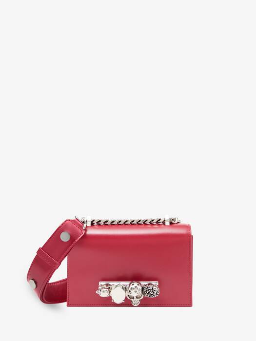 The Biker Mini Jewelled Satchel Lipstick Red for Women Alexander McQueen