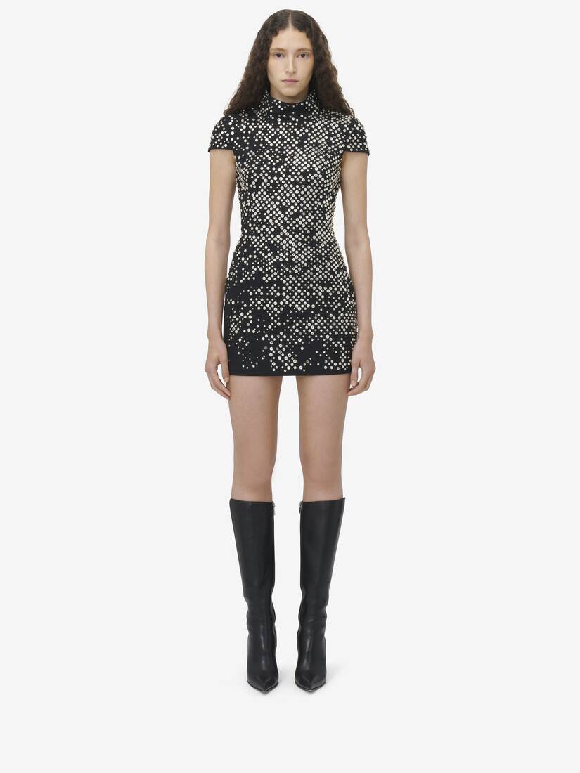 Crystal Embroidered Mini Dress