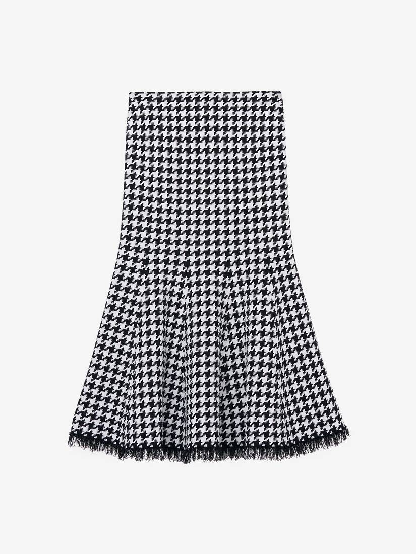 Houndstooth Midi Skirt