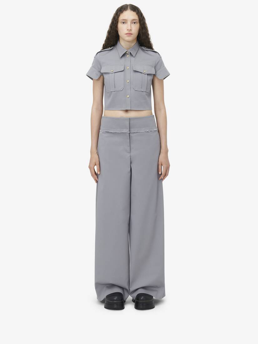 Cropped Military Shirt