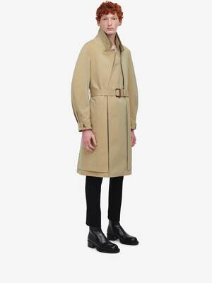 Reconstructed Layered Trench Coat in Beige | Alexander McQueen US