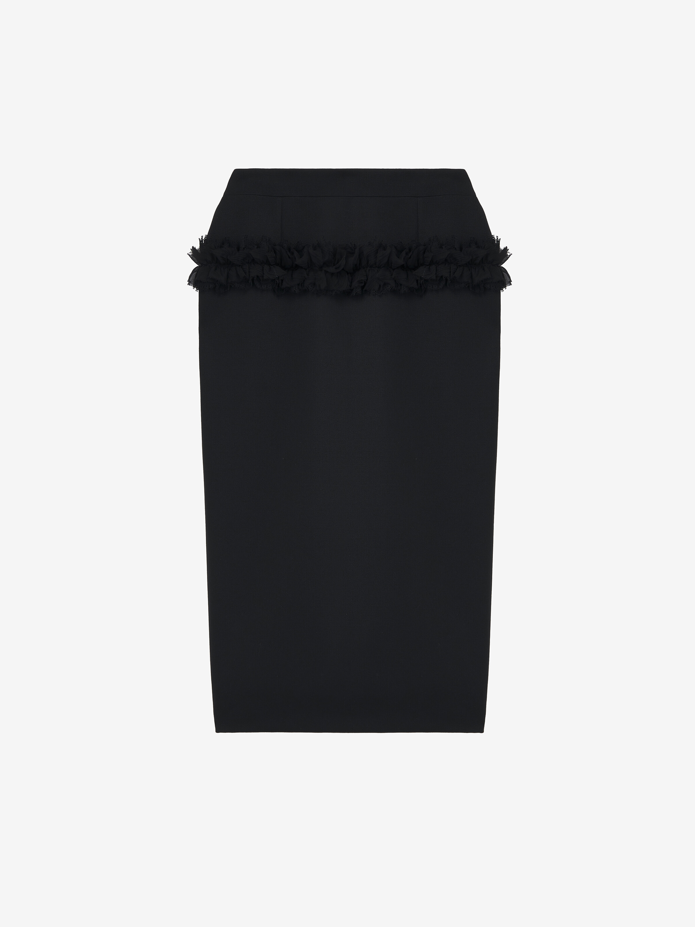 Slashed Buttoned Pencil Skirt