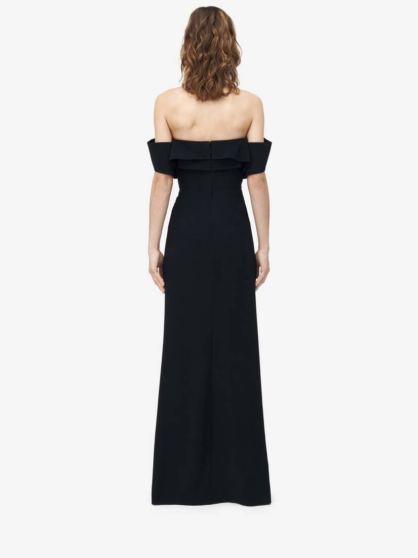 Off-the-shoulder evening dress