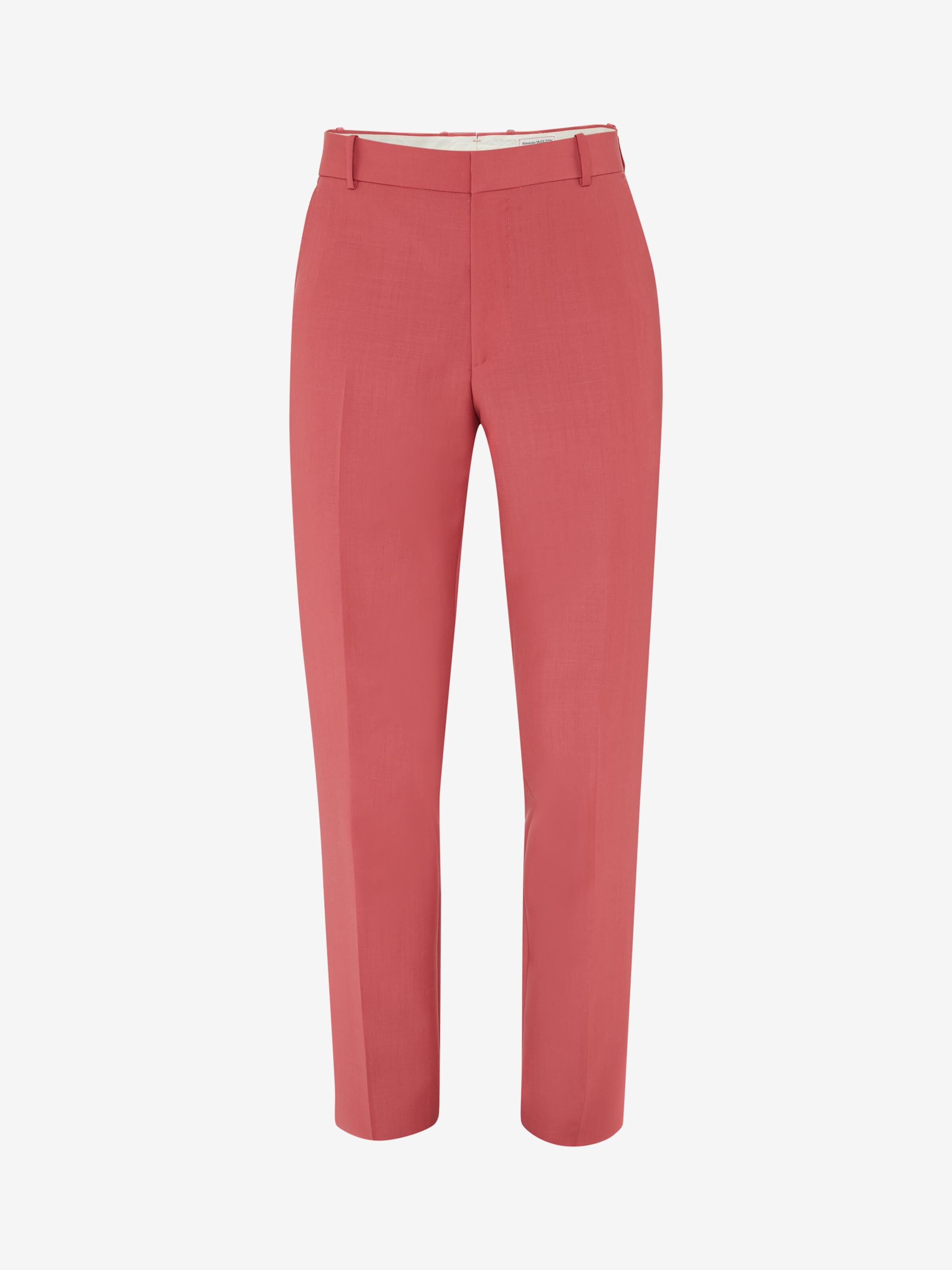 Alexander Mcqueen Wool Mohair Trousers In Mineral Pink