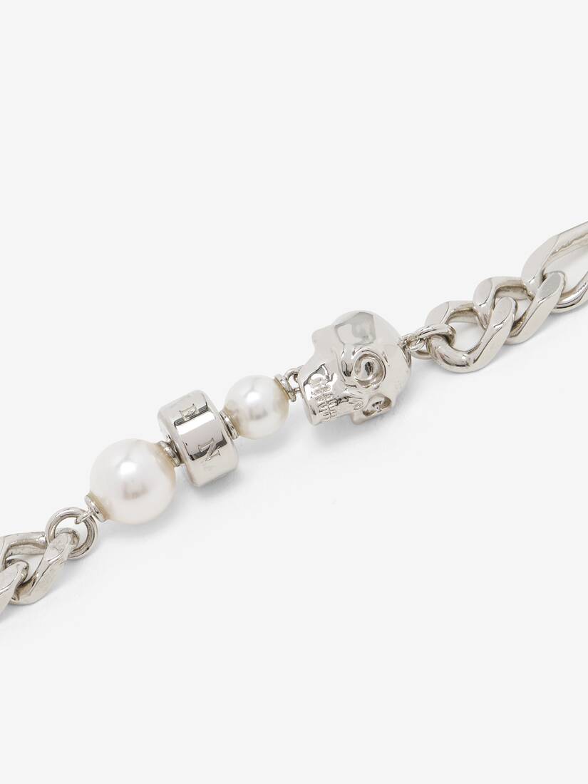 Skull and Pearl Bracelet