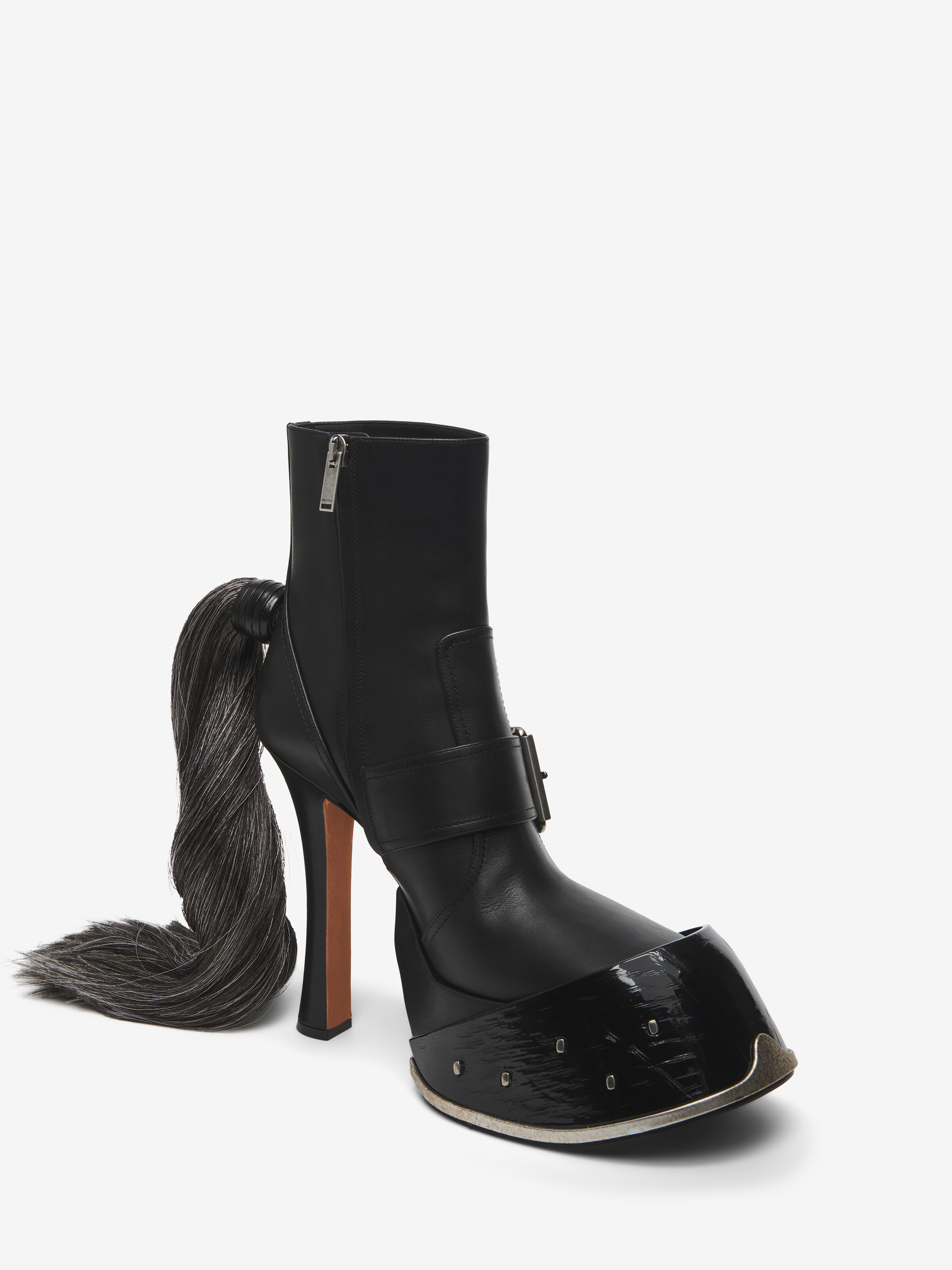 Women's Hoof Boot in Black in Calf Leather | Alexander McQueen - image 5