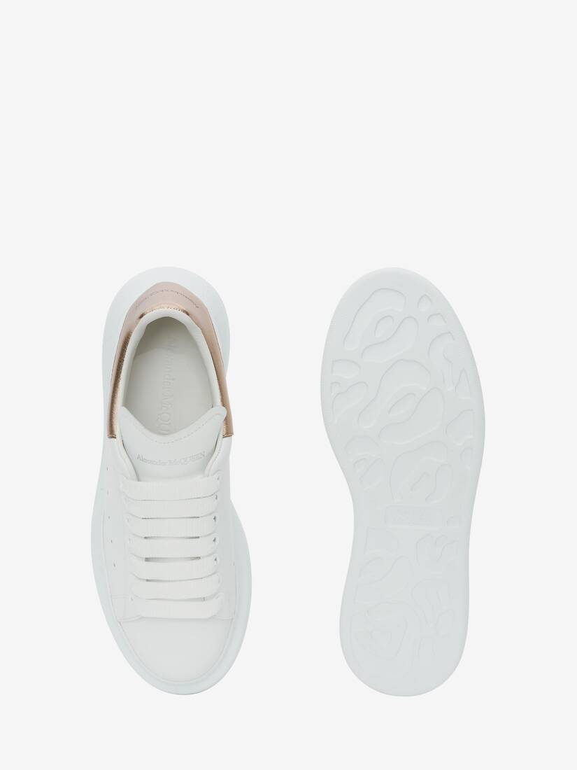 Oversized Sneaker in White/rose Gold