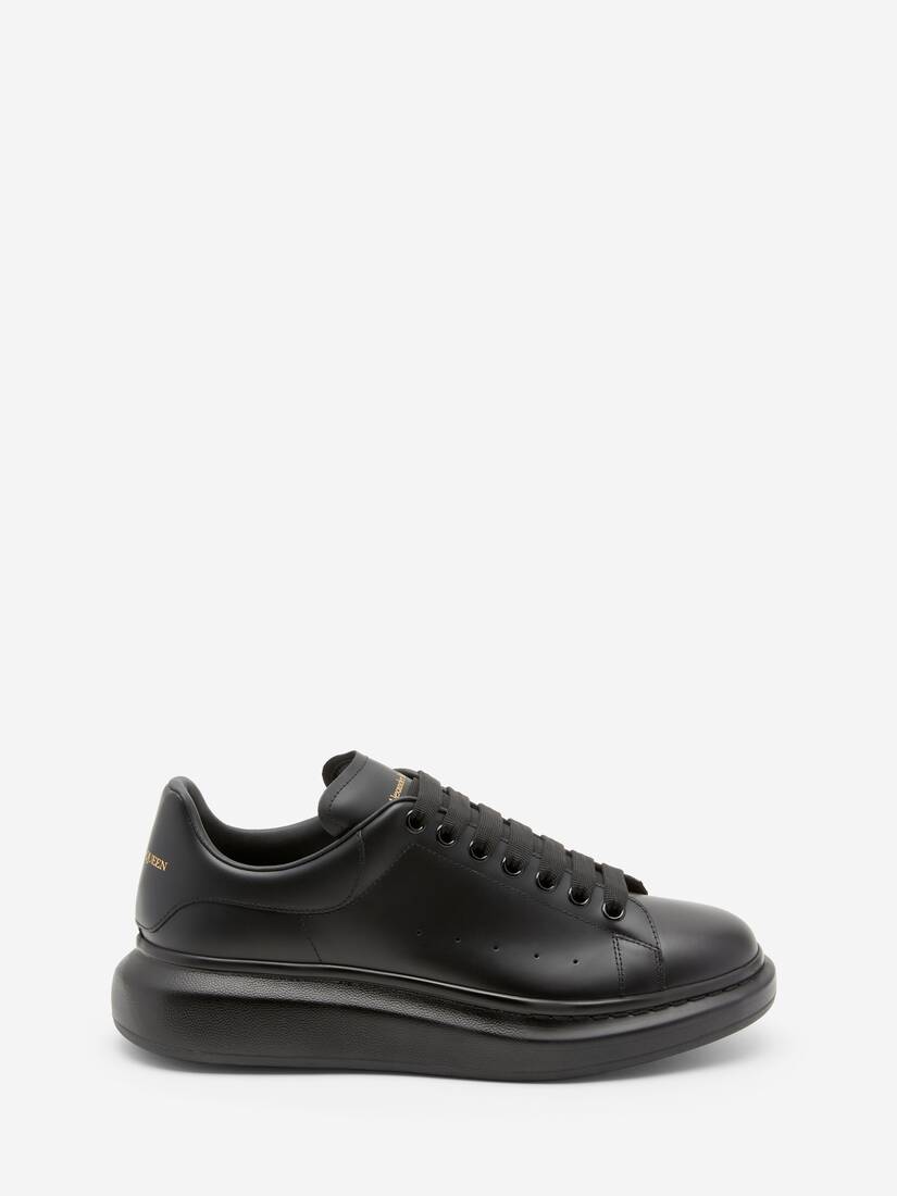 Oversized Leather Sneakers in Black - Alexander Mc Queen