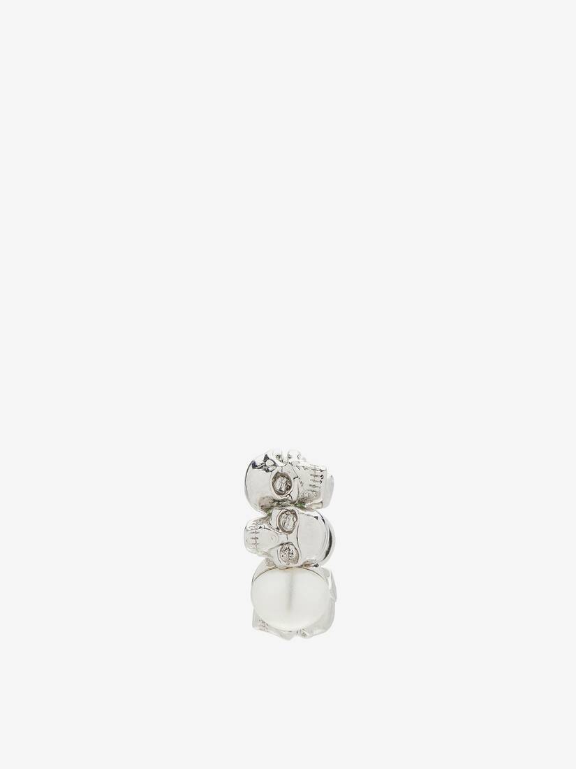 Boucle d'oreille Skull et perle