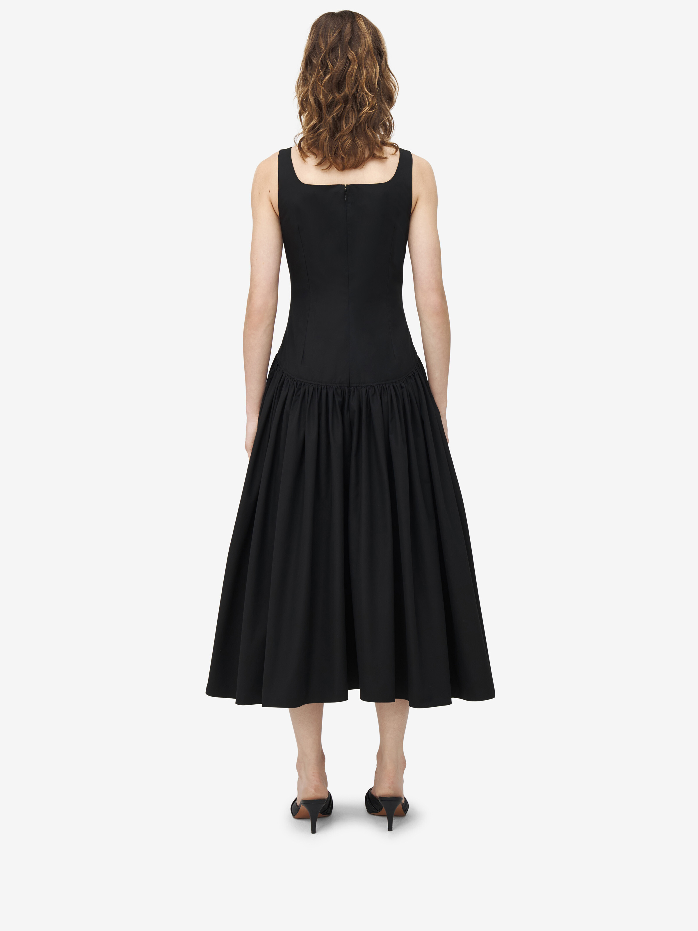 Robe midi, à encolure en cœur
