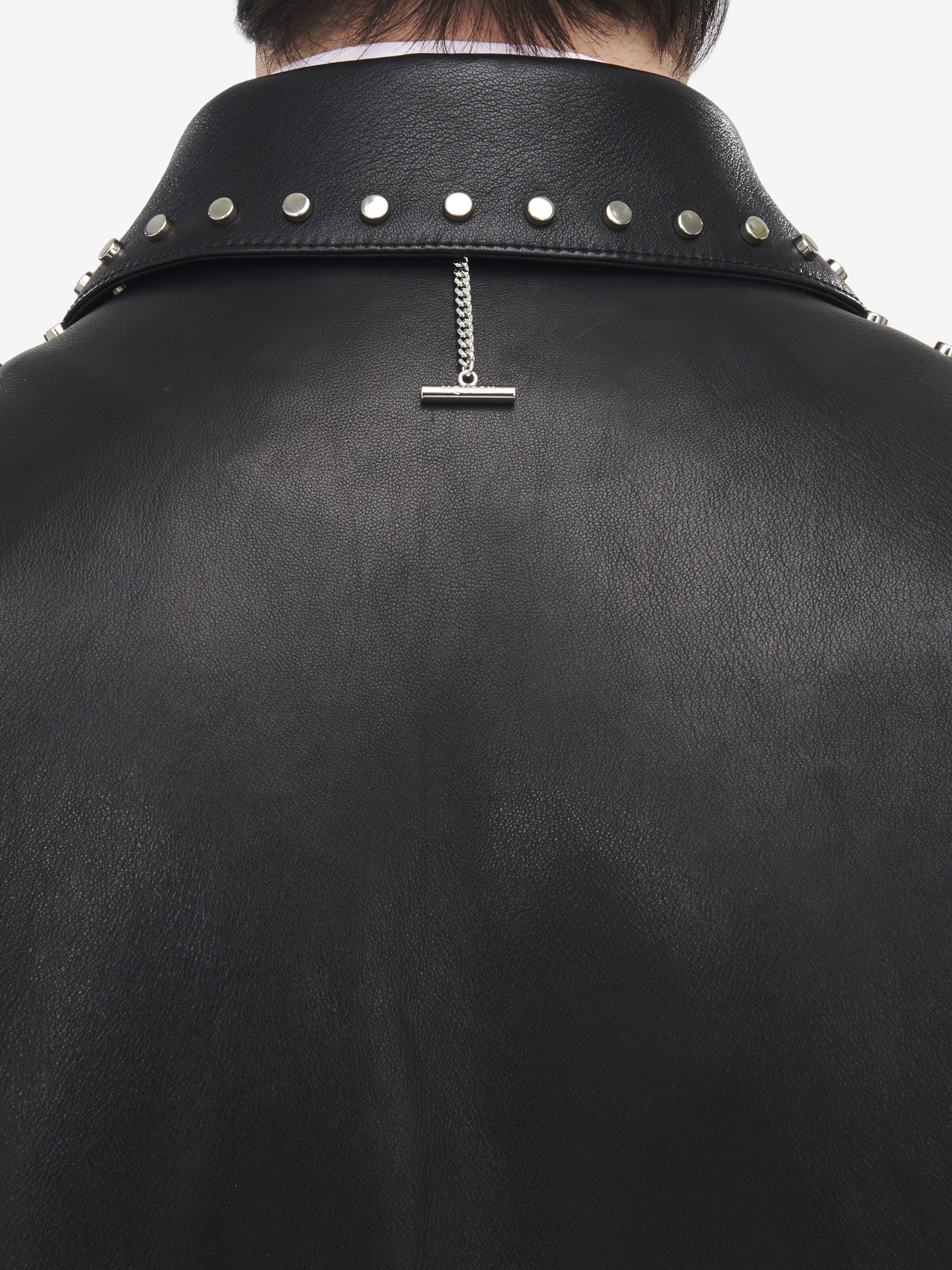 Studded Leather Aviator Jacket