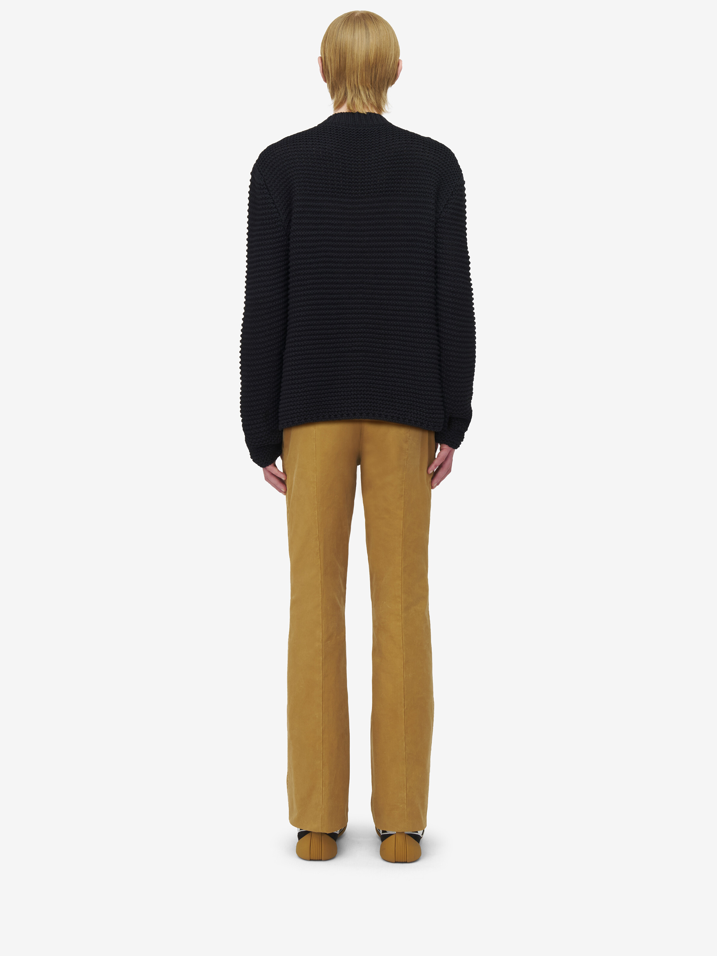 Men's McQueen Logo Textured Jumper in Black in 100% Cotton | Alexander McQueen - image 4