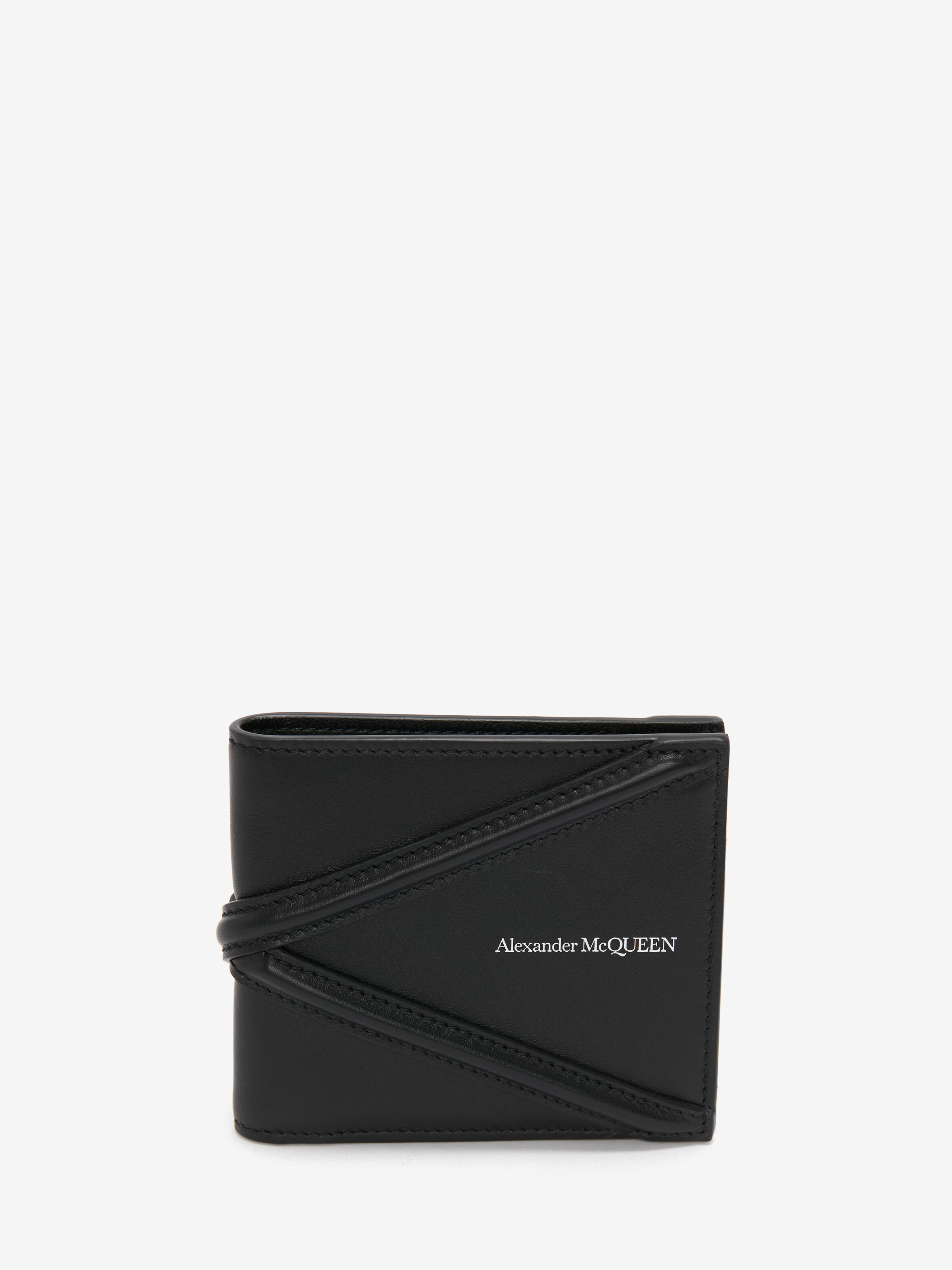 Alexander McQUEEN カーフレザー(牛革) 二つ折り財布 ブラックファッション小物